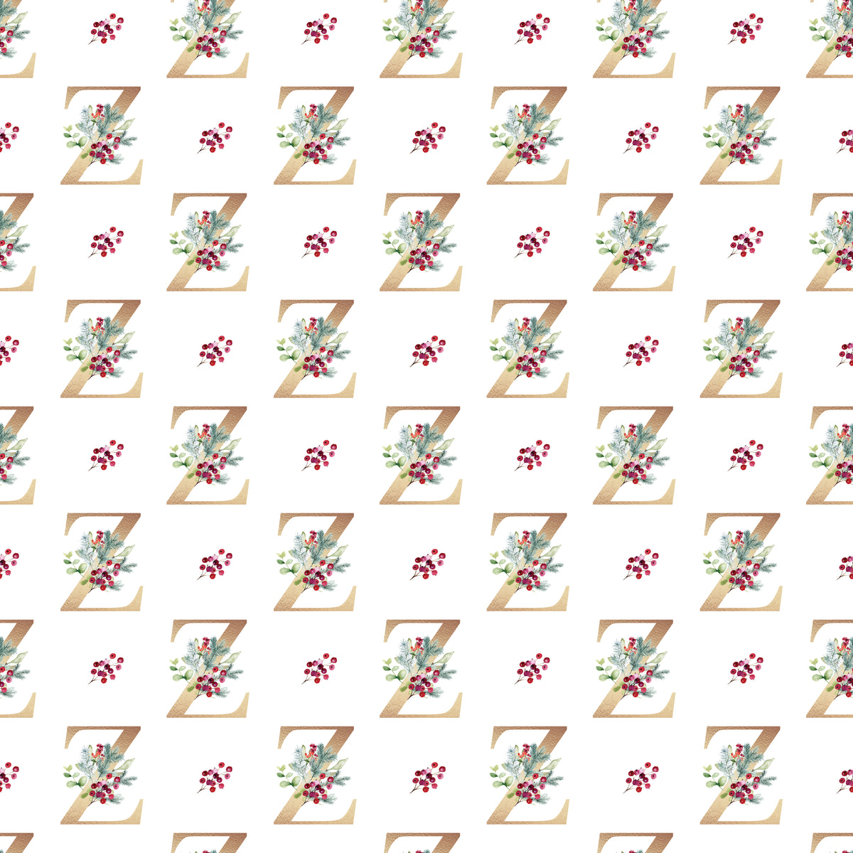 Christmas Monogram Z - Wrapping Paper