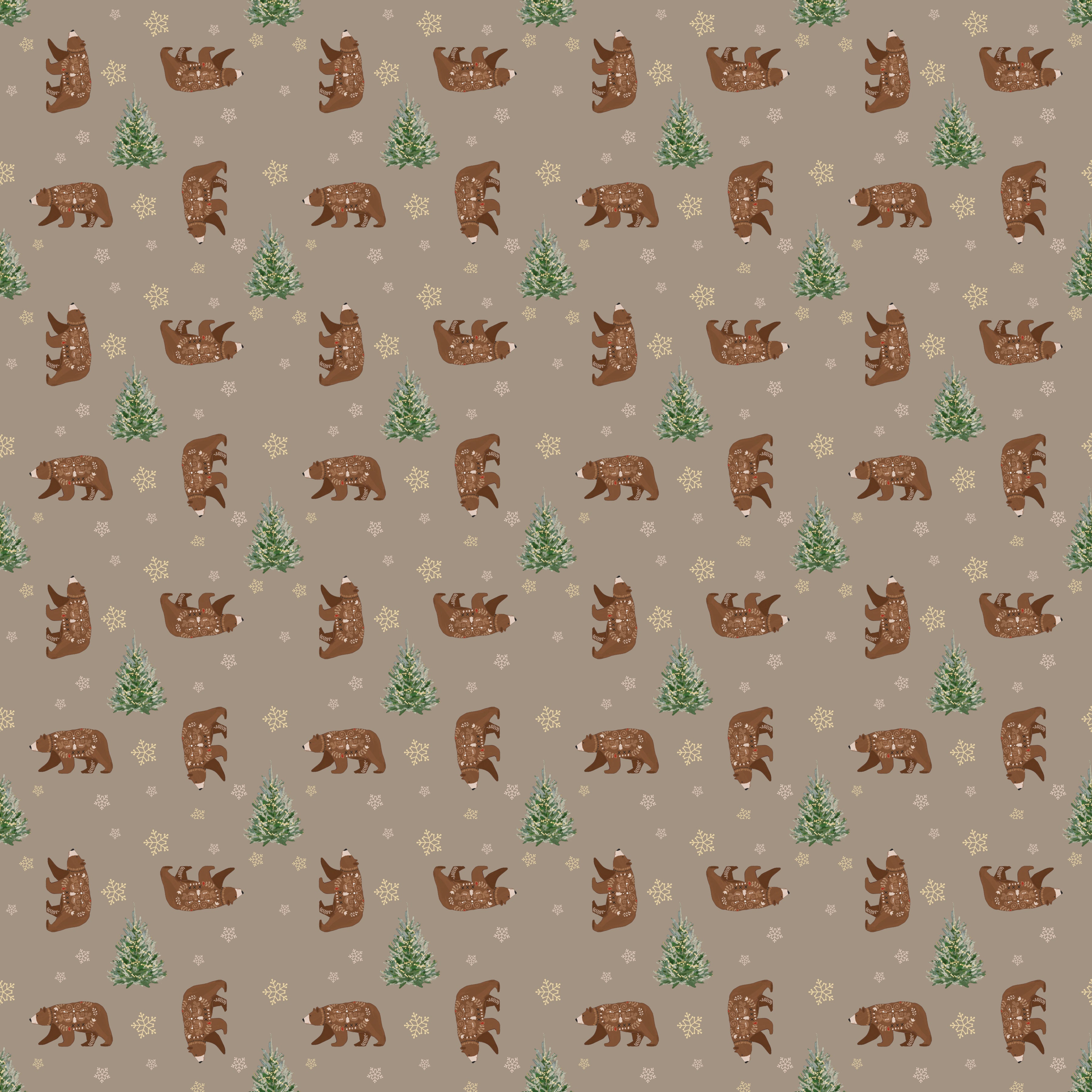 Christmas Wrapping Paper Rolls  Bears & Christmas Trees Gift Wrap -  Waterleaf Paper Company