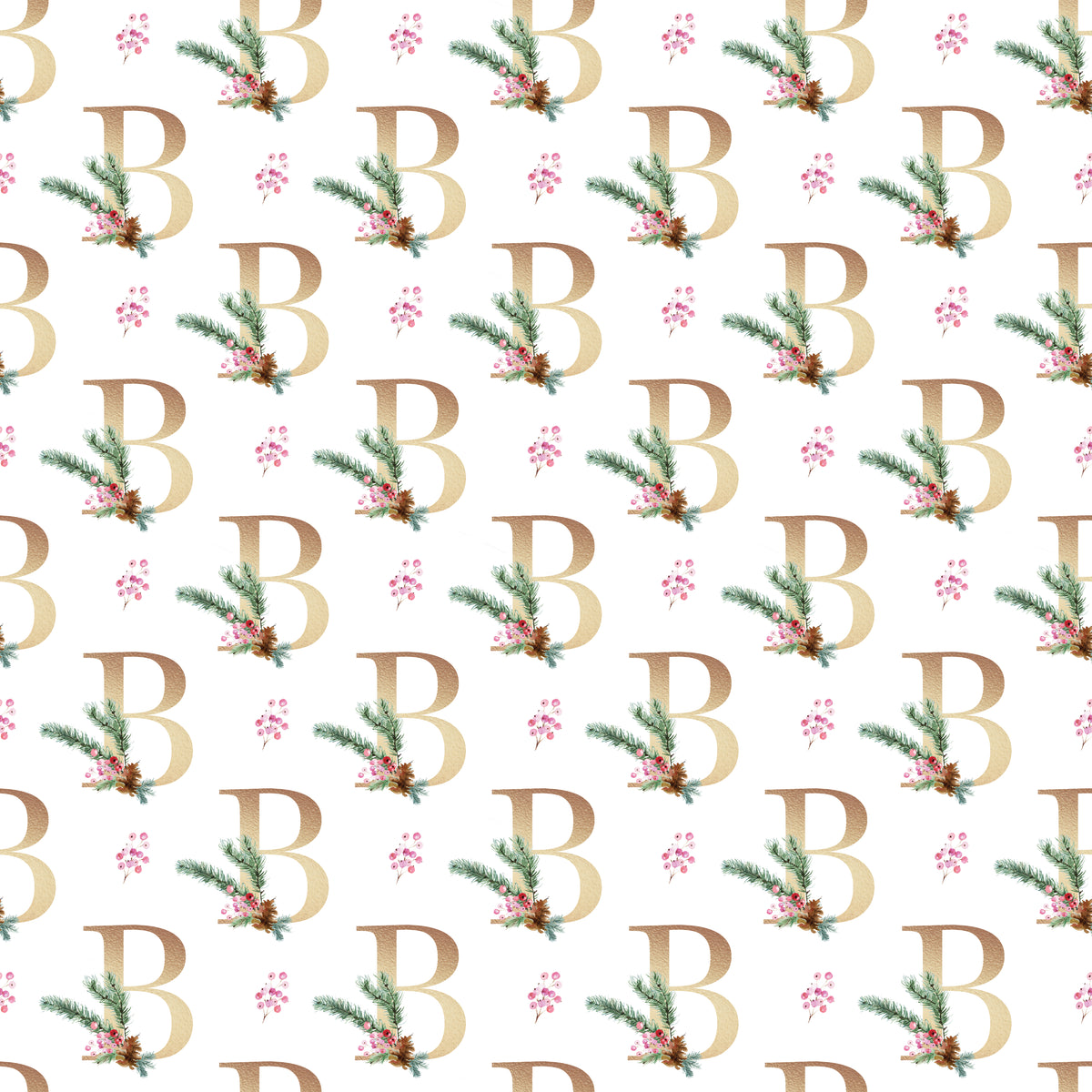 Christmas Monogram B - Wrapping Paper