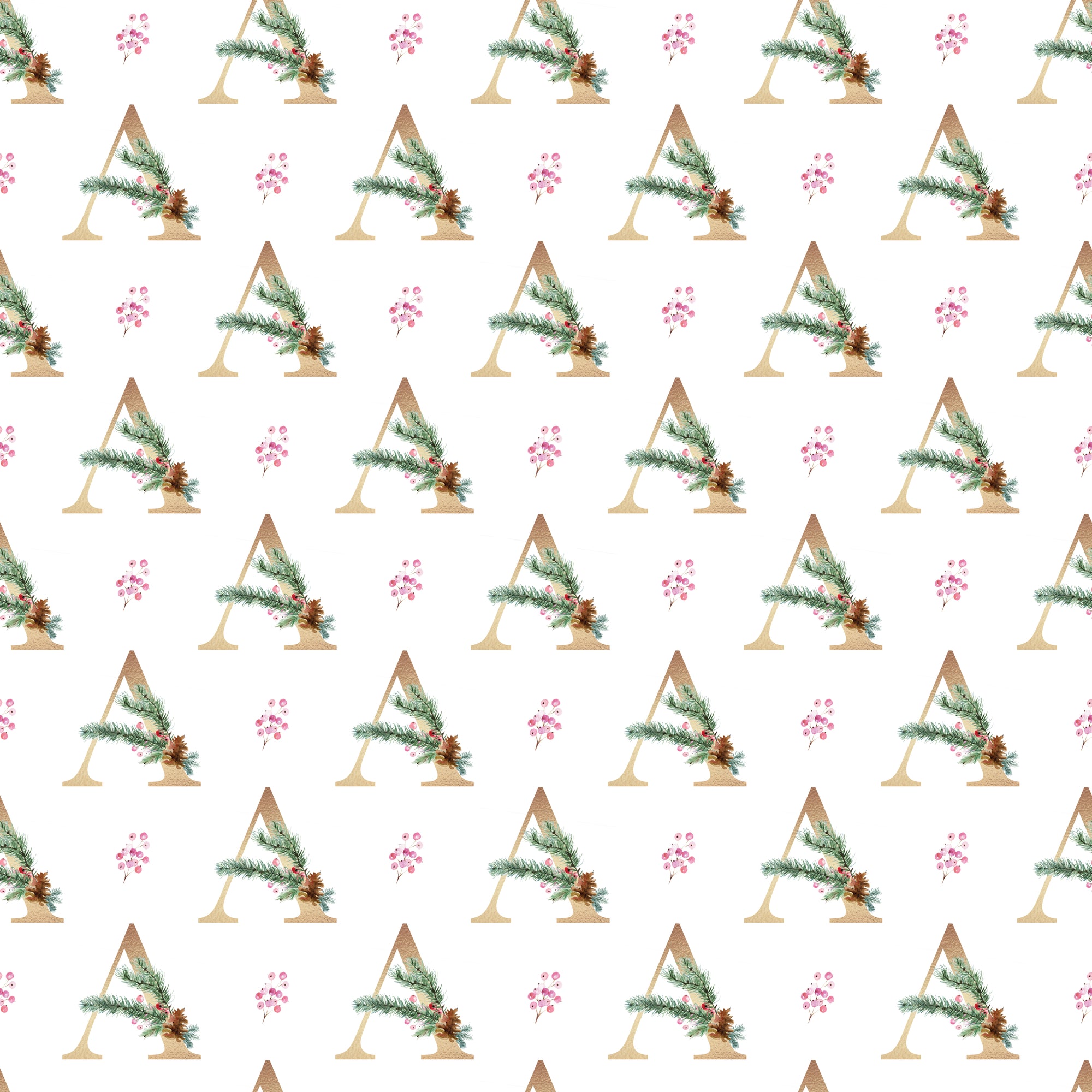 Christmas Monogram A - Wrapping Paper