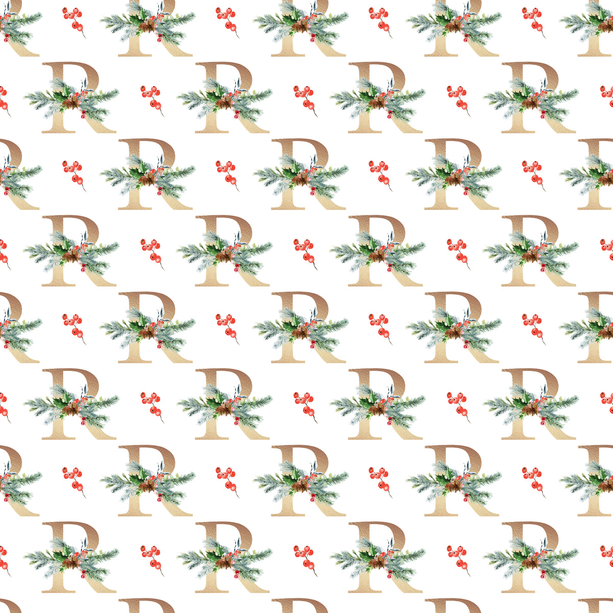 Christmas Monogram R - Wrapping Paper