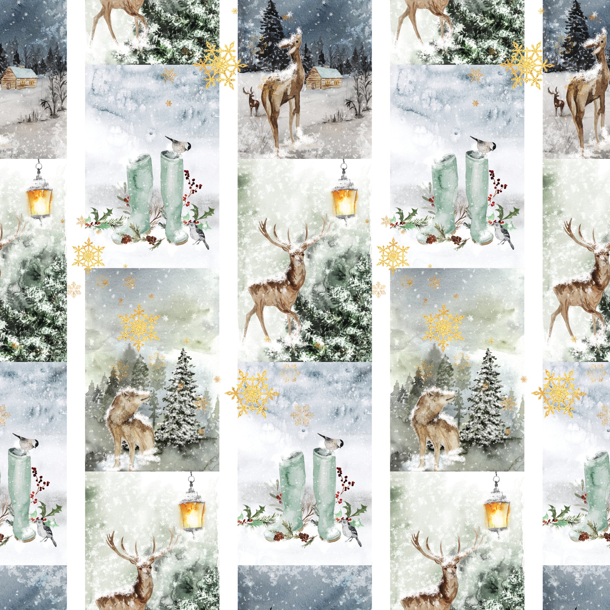 Christmas Name Wrapping Paper - Woodland Animal Deer, Baby, Kids