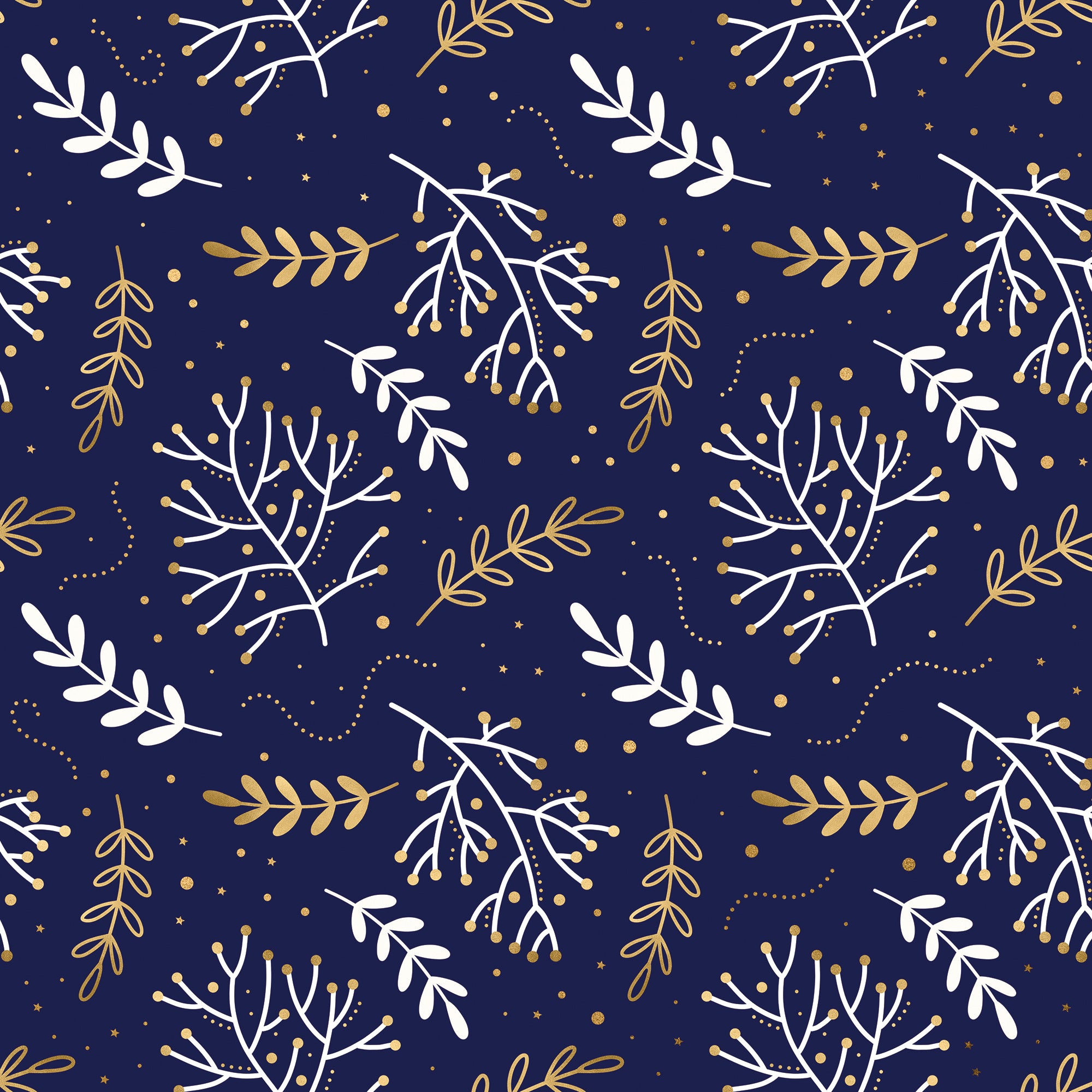 Hanukkah Branches Gift Wrap  Sustainable Plastic Free Gift Wrap -  Waterleaf Paper Company