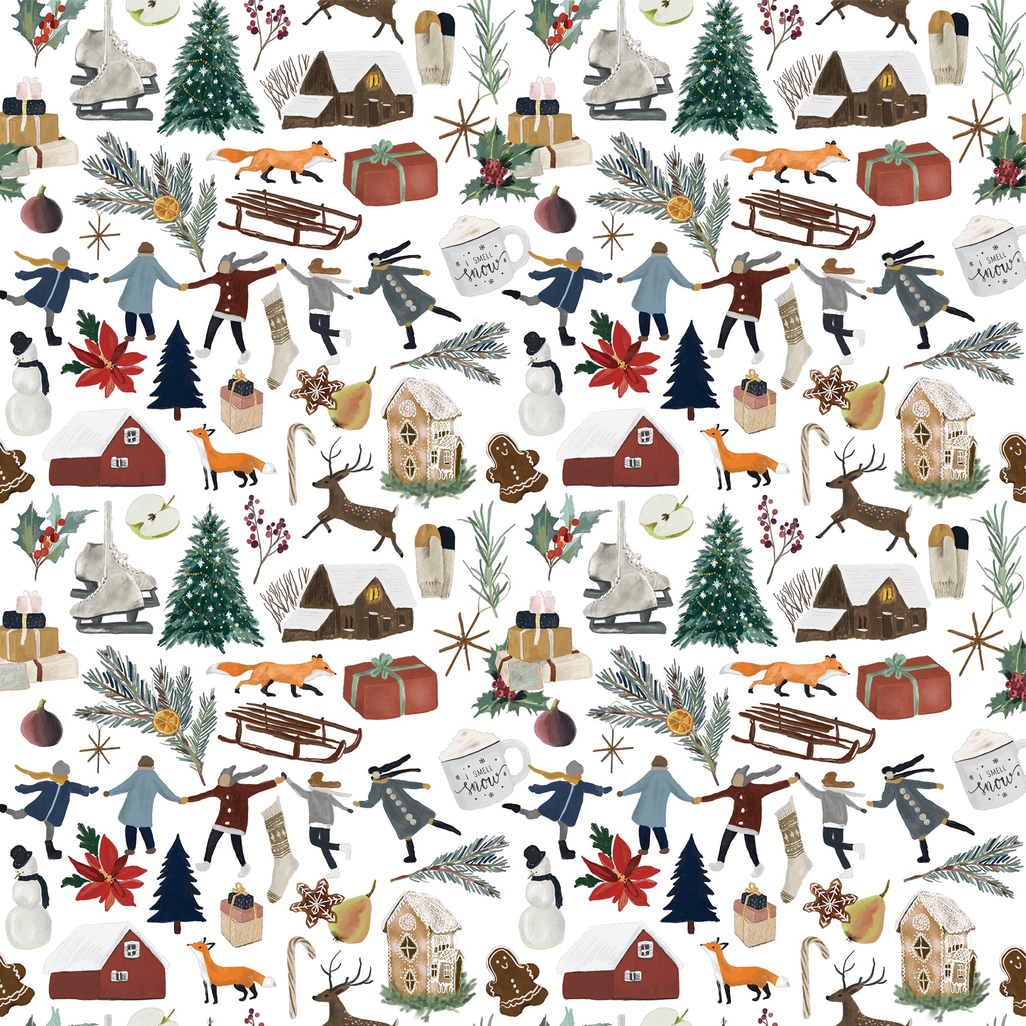 Christmas Tree Gfit Wrap  Vintage Christmas Wrapping Paper - Waterleaf  Paper Company