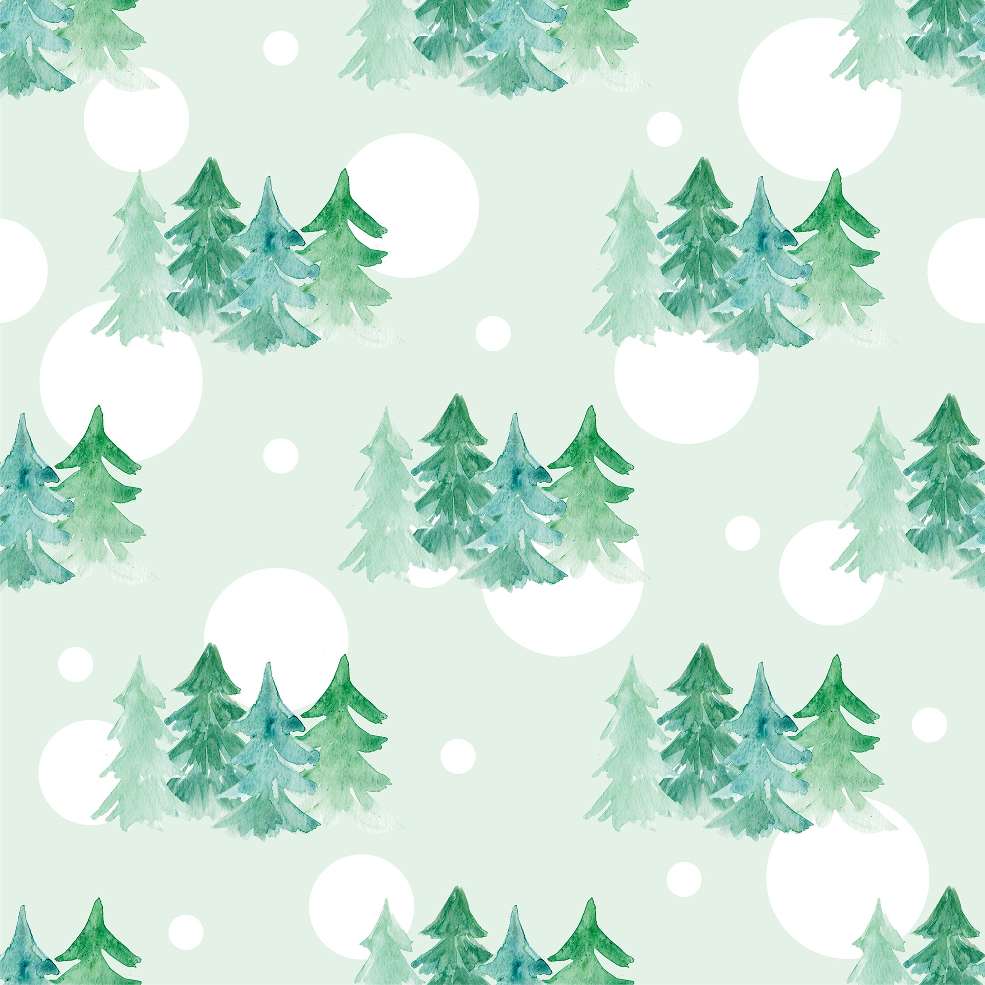 Pine Trees and Snow Gift Wrap  Green Christmas Wrapping Paper - Waterleaf  Paper Company