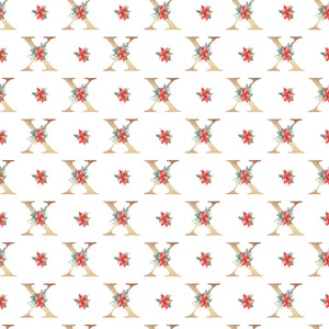Christmas Monogram X - Wrapping Paper