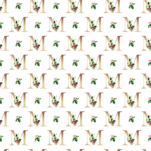 Christmas Monogram M - Wrapping Paper