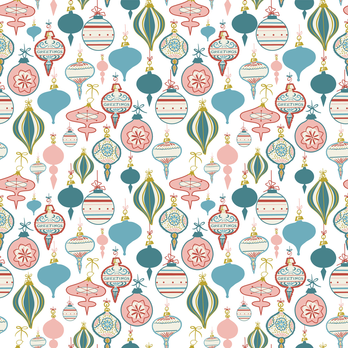 Mid-Century Ornaments - Wrapping Paper