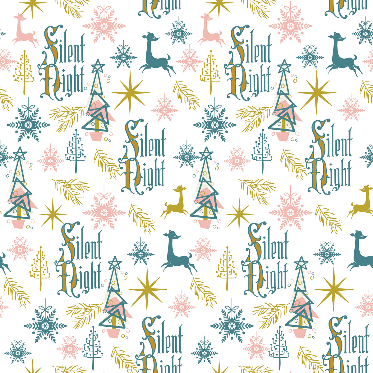 Mid-Century Silent Night - Wrapping Paper