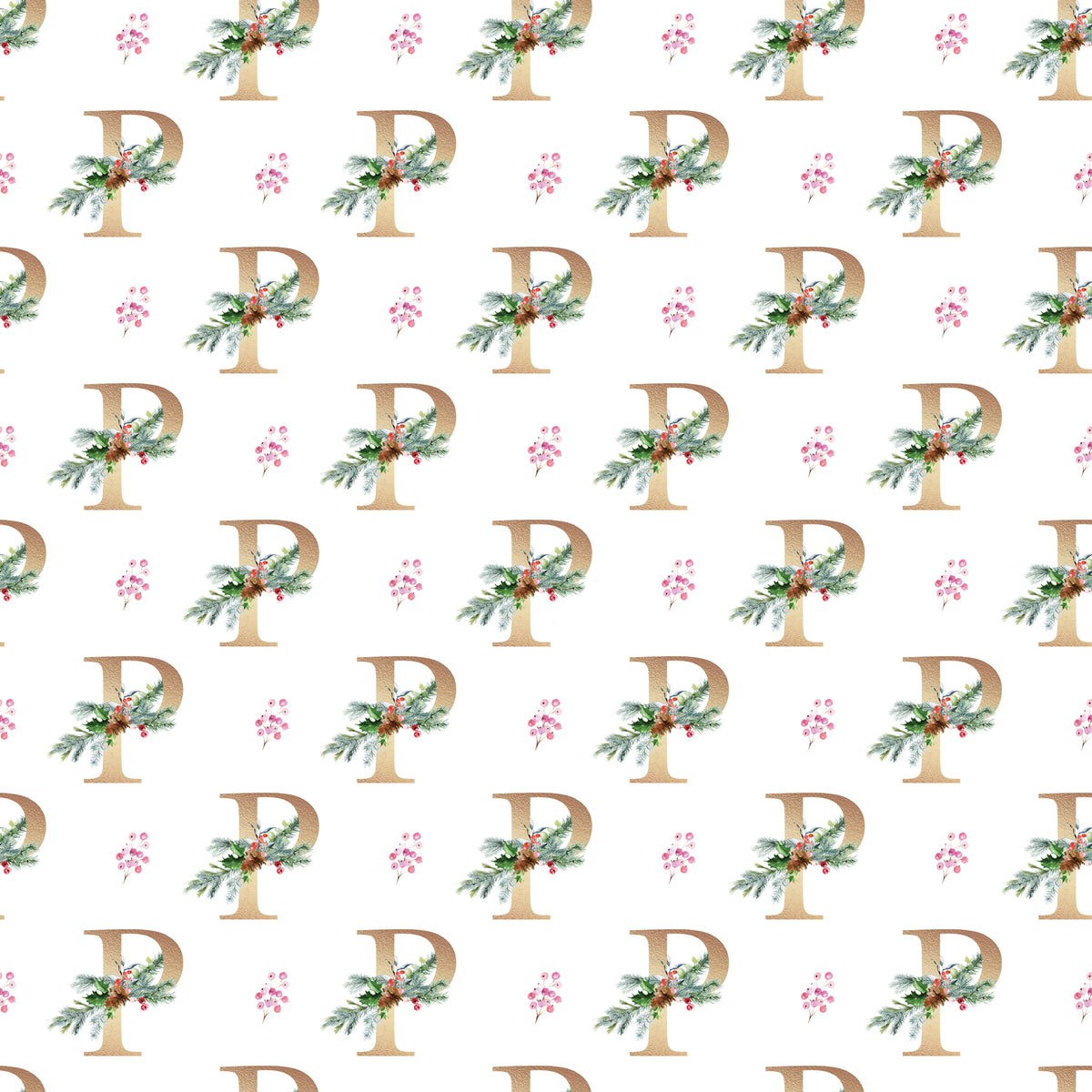 Christmas Monogram P - Wrapping Paper