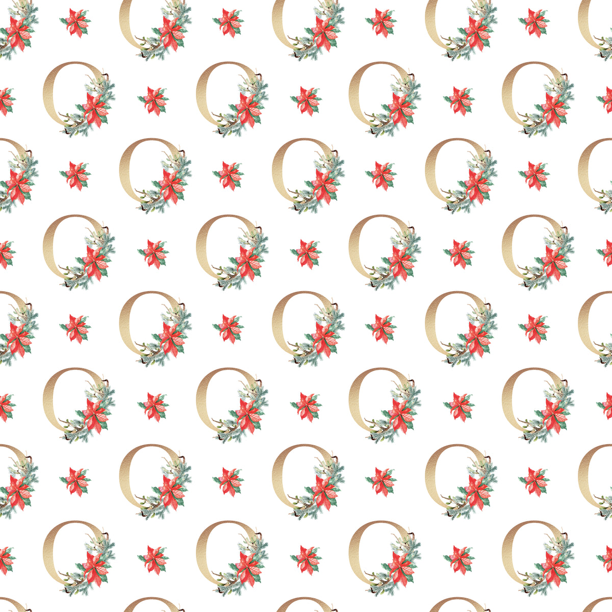 Christmas Monogram O - Wrapping Paper