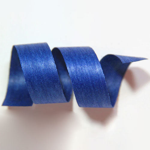 Navy Blue & Silver Metallic Edge Satin Ribbon