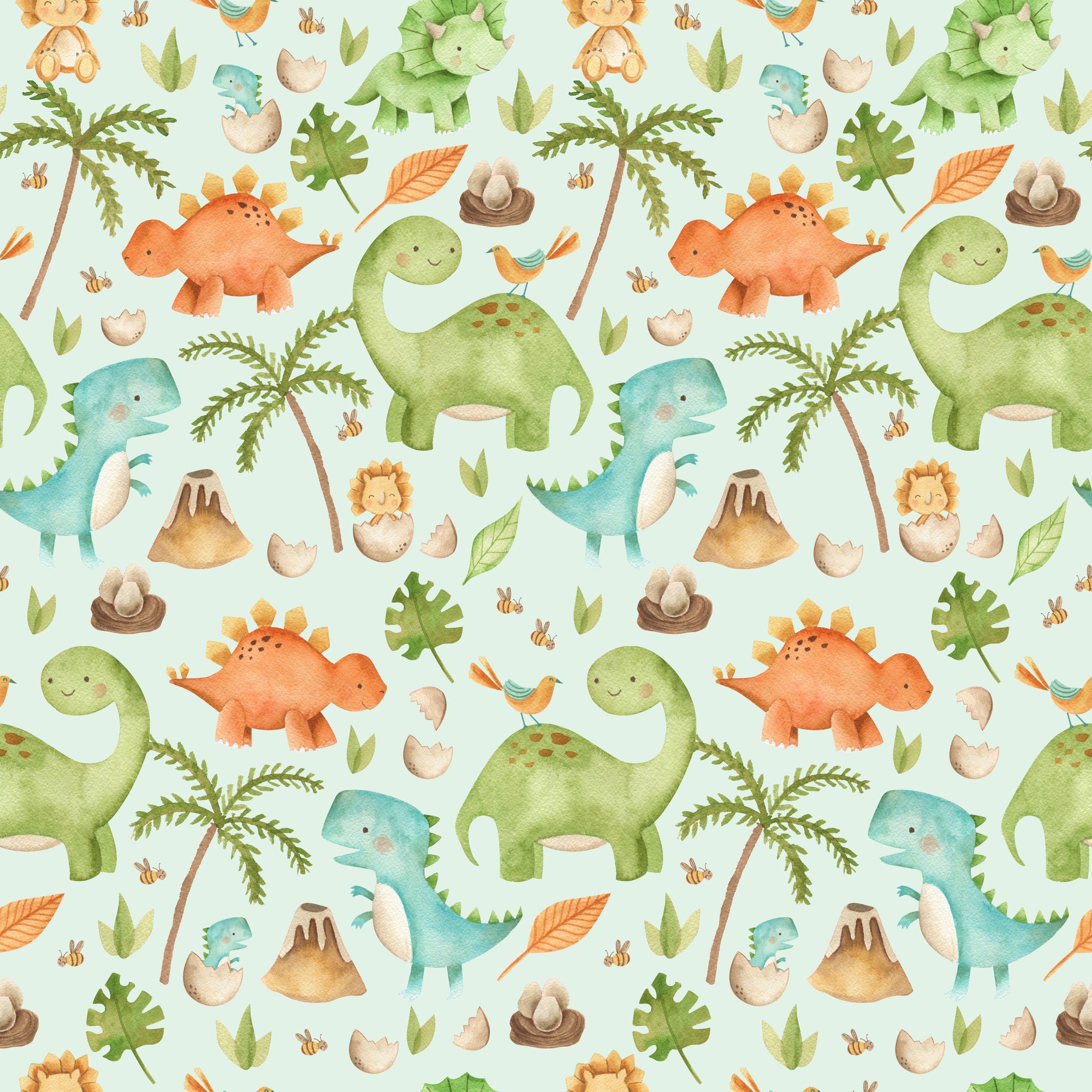 Baby Dinosaurs Enjoying the Planet - Wrapping Paper