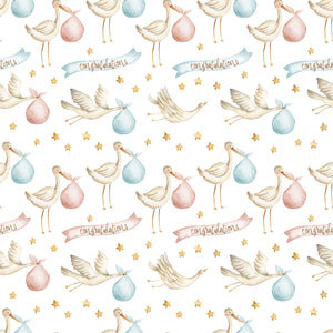 Stork Delivering Congratulations - Wrapping Paper