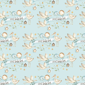 Stork Delivering a Sweet Baby Boy - Wrapping Paper