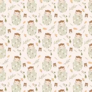 Peach Baby & Bear - Wrapping Paper