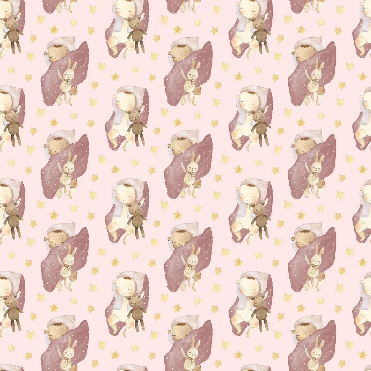 Napping Baby Girl and her Baby - Wrapping Paper