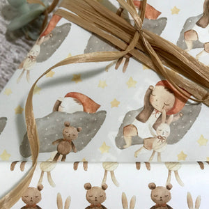 Napping Baby Boy and his Buddy - Wrapping Paper