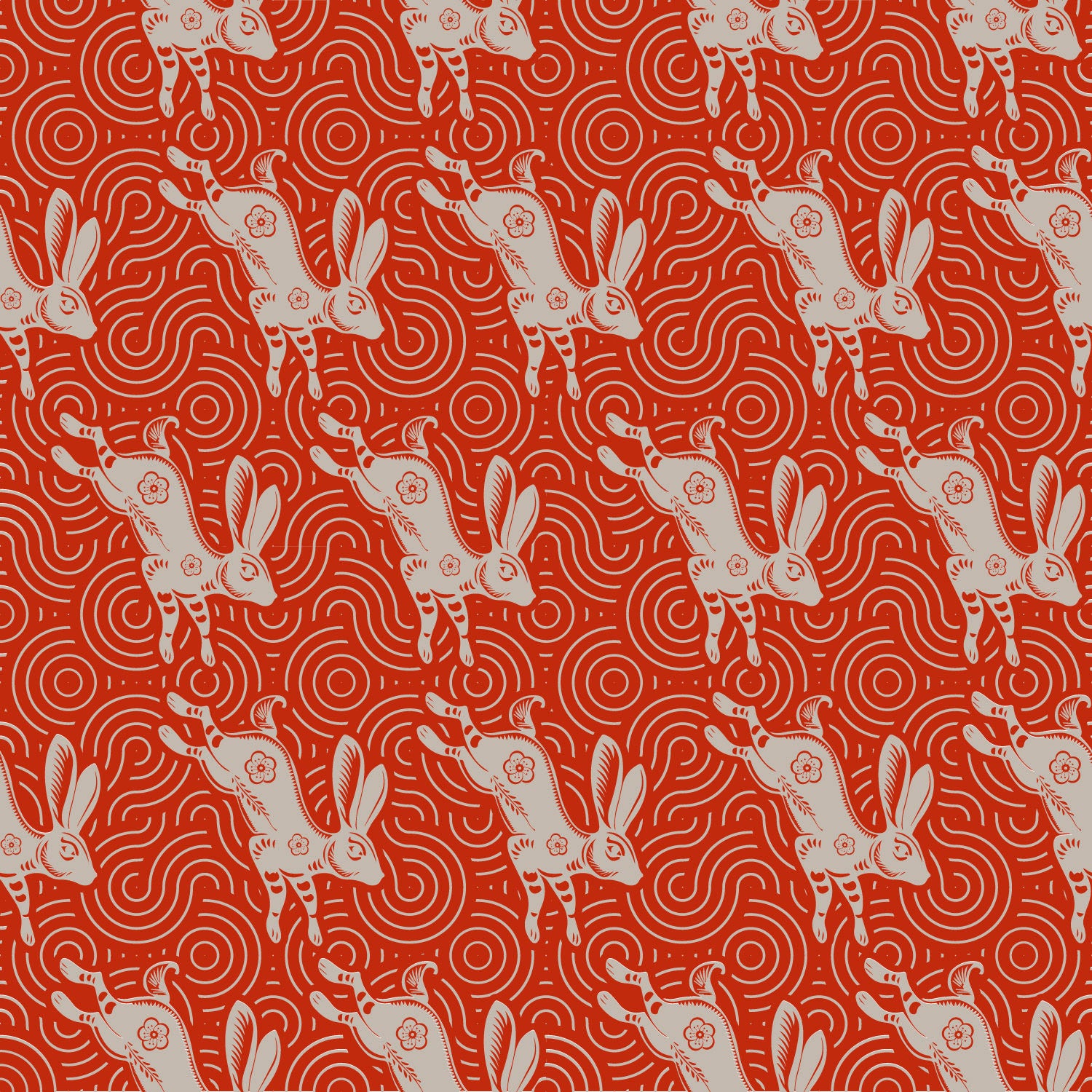 Lunar Red Rabbit Red Dissolvable Wrapping Paper