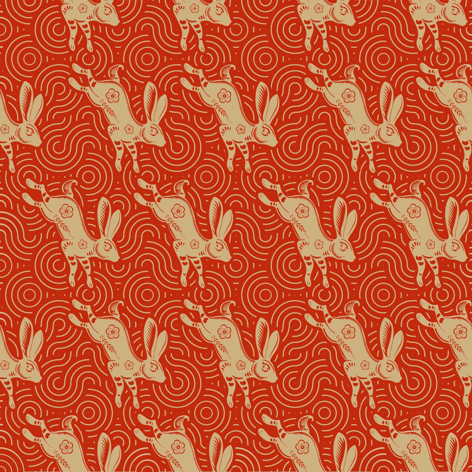 Lunar Red Rabbit Red Dissolvable Wrapping Paper | Waterleaf Paper ...