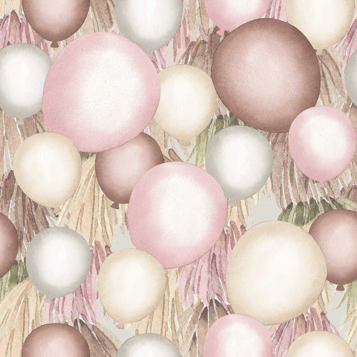 Boho Birthday Balloons &amp; Feathers - Wrapping Paper