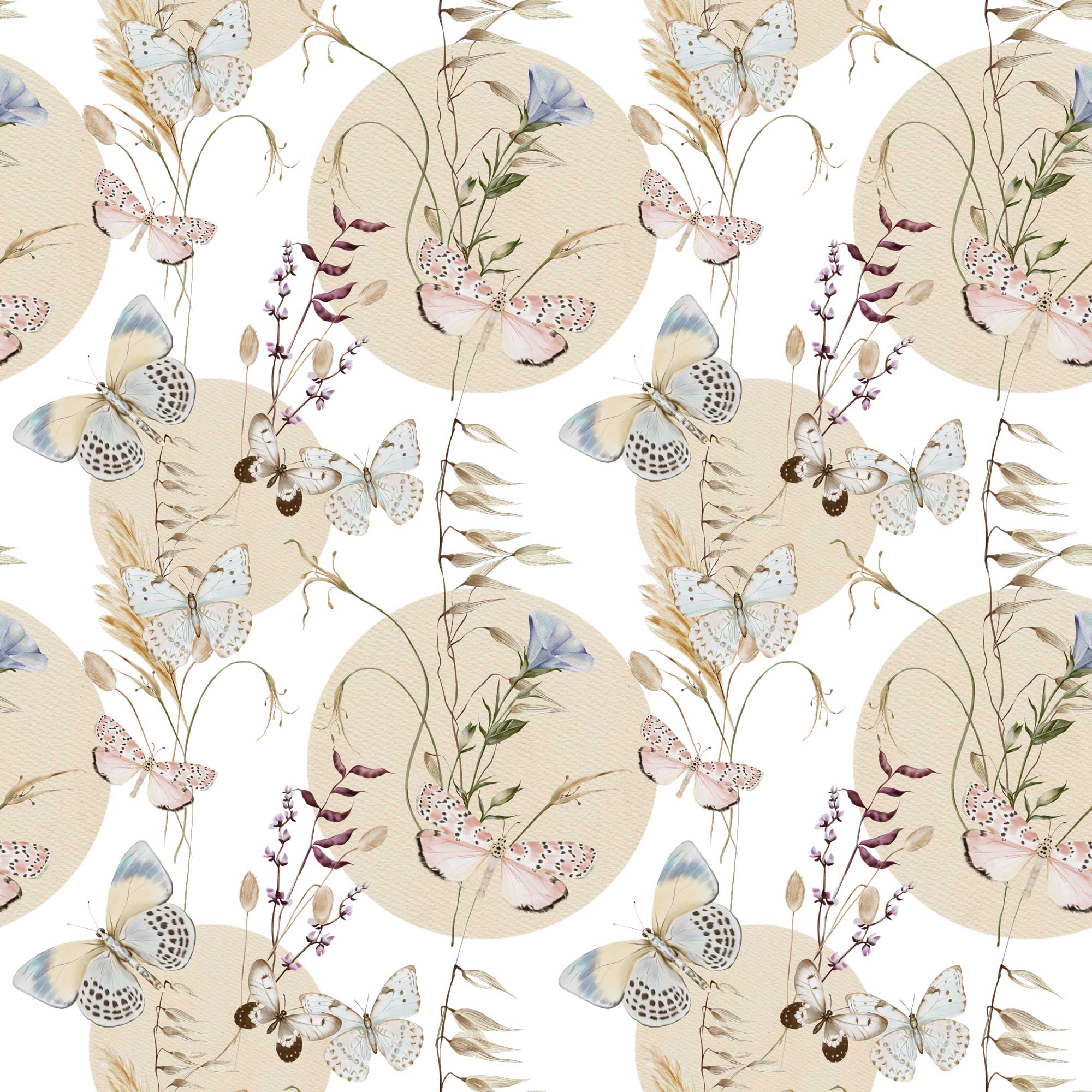 Fluttering Butterflies Among the Moon - Wrapping Paper