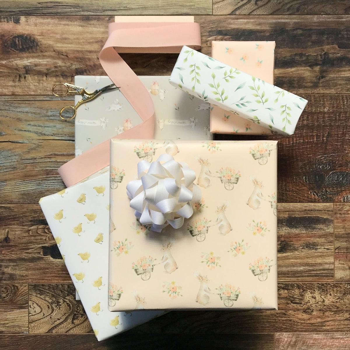 Bunny &amp; Wheelbarrow - Wrapping Paper
