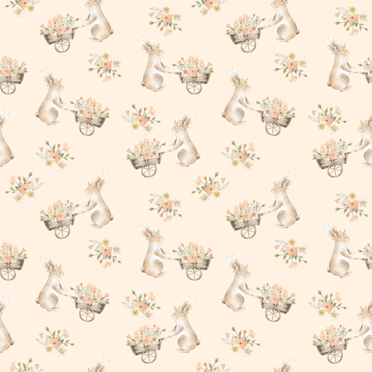 Bunny &amp; Wheelbarrow - Wrapping Paper