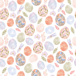 Purple & Pink Floral Easter Eggs - Wrapping Paper