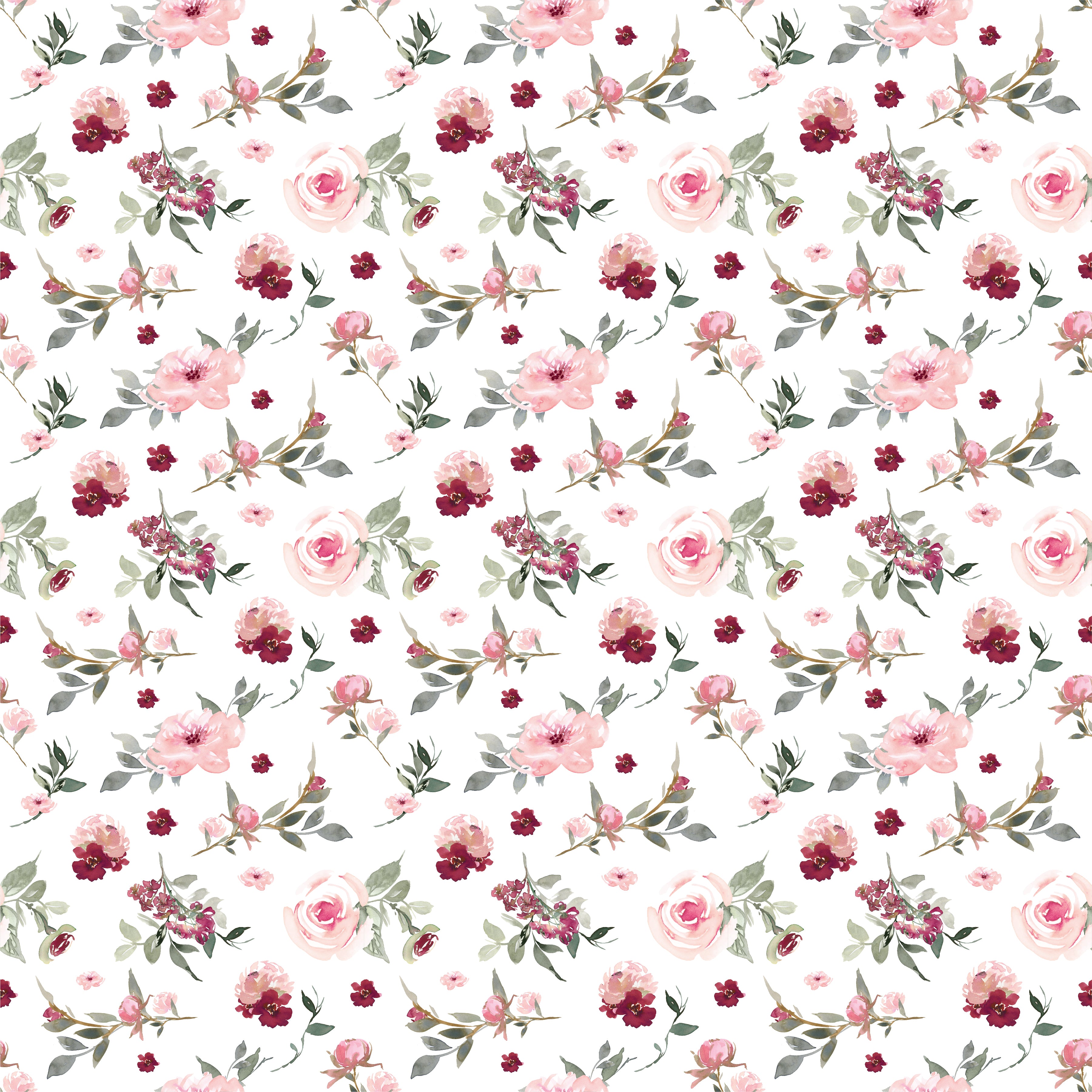 Red Pink Flower Wrapping Paper